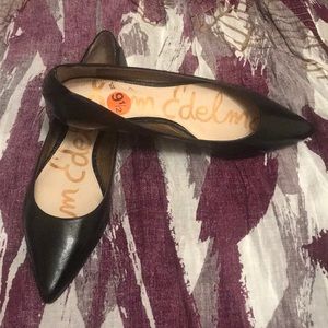 Black Leather Flats Never Been Worn!